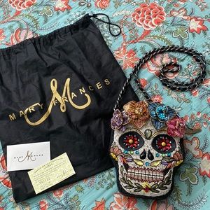 Mary Fances Sugar Skull Crossbody Purse